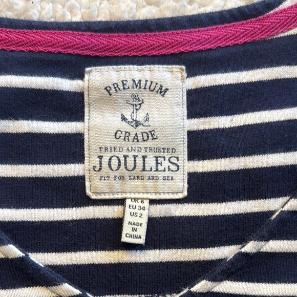 Joules Navy and White Striped Maxi Dress - Picture 2 of 5